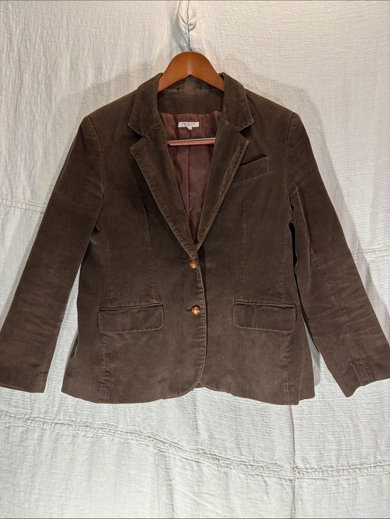 Jackets & Blazers - Vintage Brown Corduroy Blazer Jacket Equestrian Dark Academia 100% Cotton EUC